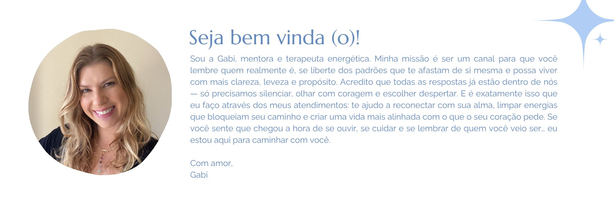 Gabi, Mentora e Terapeuta energética.